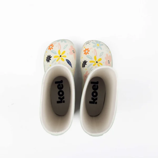 Kerged kummikud laiale jalale Koel Wellie Bare Multi White Flowers