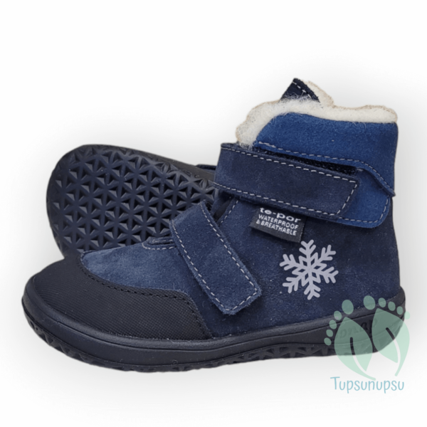 Veekindlad ning villavoodriga laste talvesaapad Jonap Jerry dark blue flake