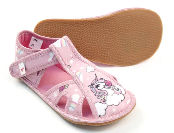 Barefoot sandaalid lasteaeda EF Barefoot 386 Pink Unicorn