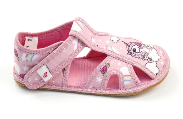 Barefoot sandaalid lasteaeda EF Barefoot 386 Pink Unicorn