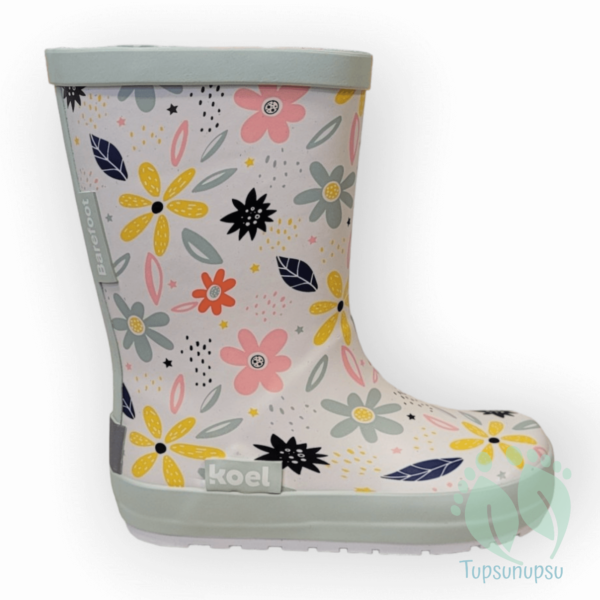 Kerged kummikud laiale jalale Koel Wellie Bare Multi White Flowers