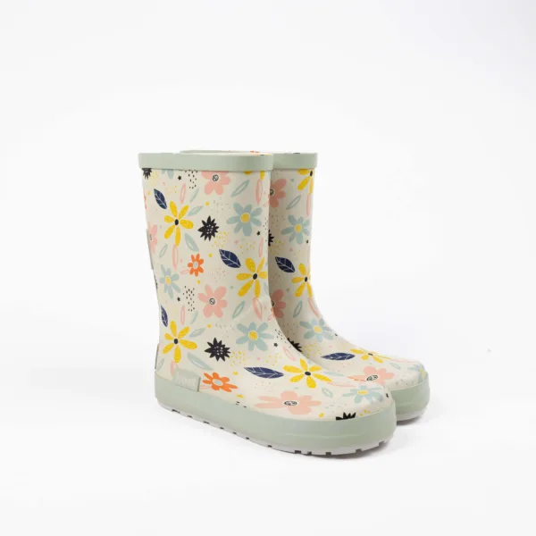 Kerged kummikud laiale jalale Koel Wellie Bare Multi White Flowers