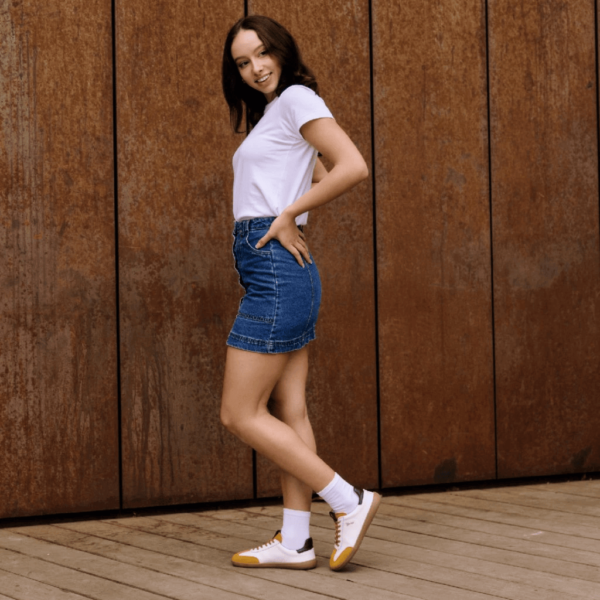 Jampi Retro white-mustard unisex barefoot tossud
