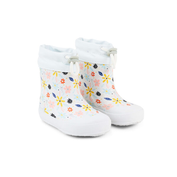Koel Wellie Flowers White barefoot kummikud lastele 27M006.71D-420